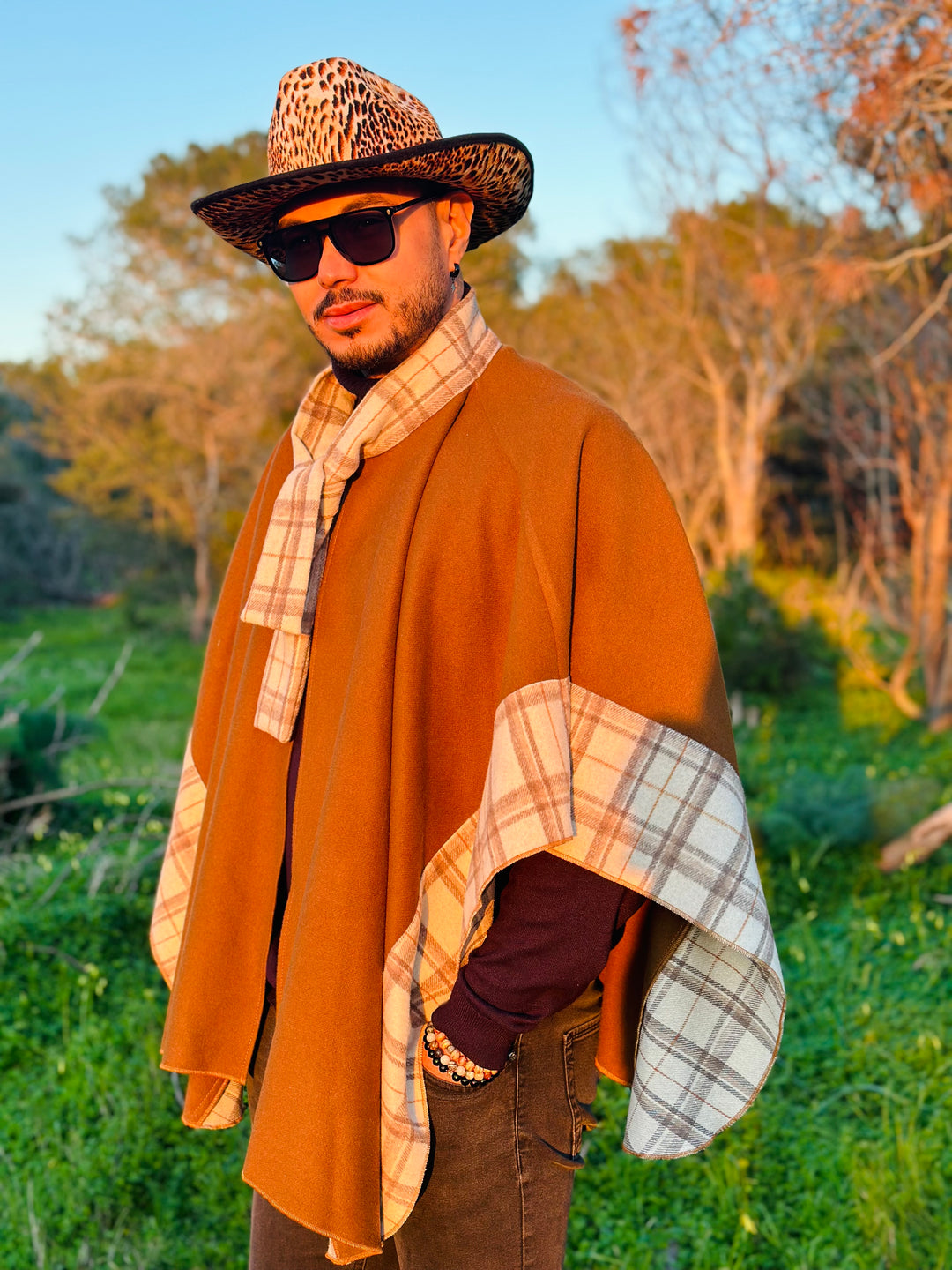 Poncho  A Carreau