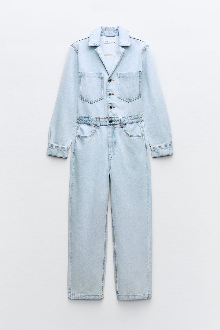 Combinaison jean manches longues poches avant**