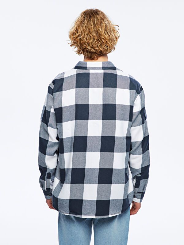 Moudda LC Waikiki - Chemise tissée manches longues Homme A carreaux bleus - Tunisie 4