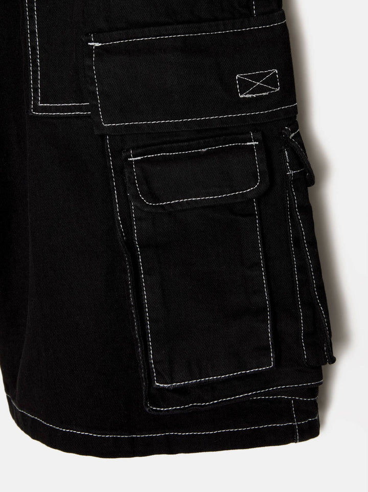 Moudda PULL & BEAR - Bermuda Denim Cargo Multi-Poches Contrast ST - Tunisie 8