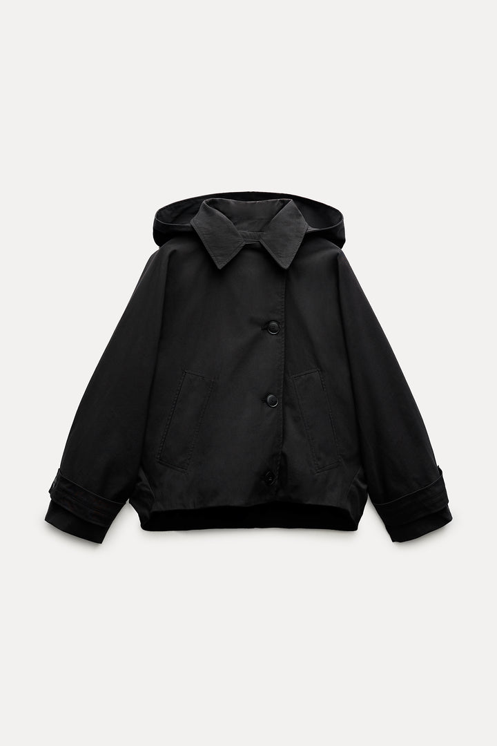 Parka à capuche manche japonaise chemisier**