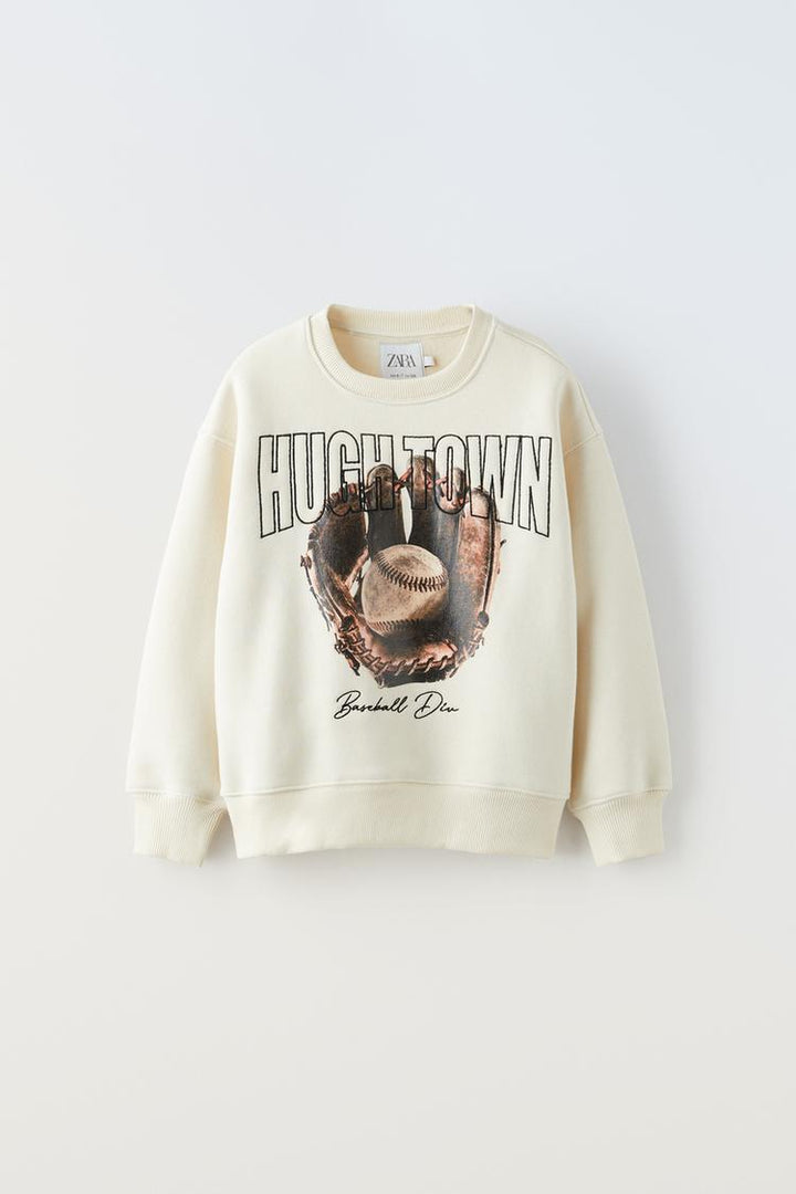 Sweat avec encolure gant baseball