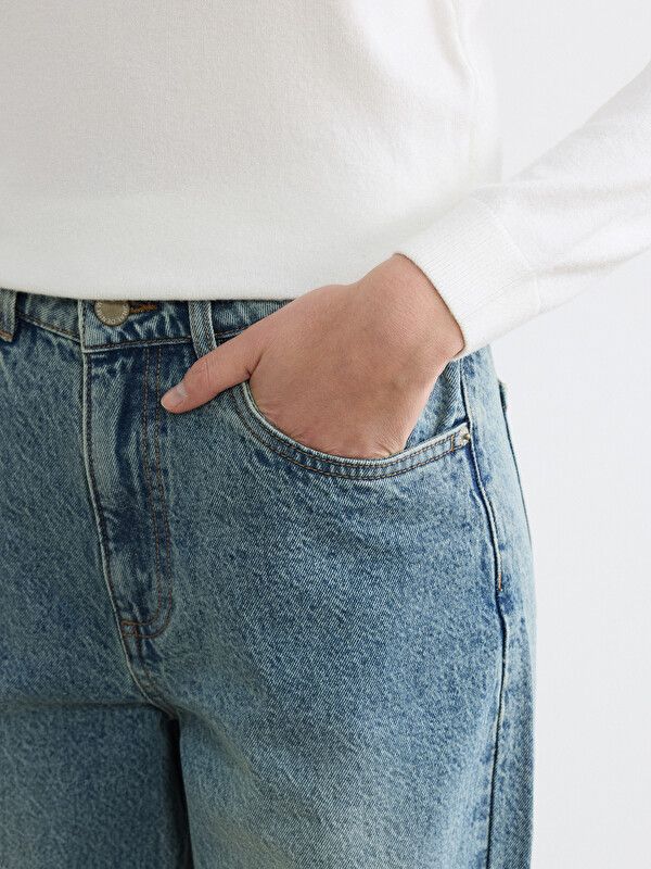 Moudda LC Waikiki - Jean basique en denim pour Femme couleur Teinte Bleu indigo moyenne - Tunisie 3