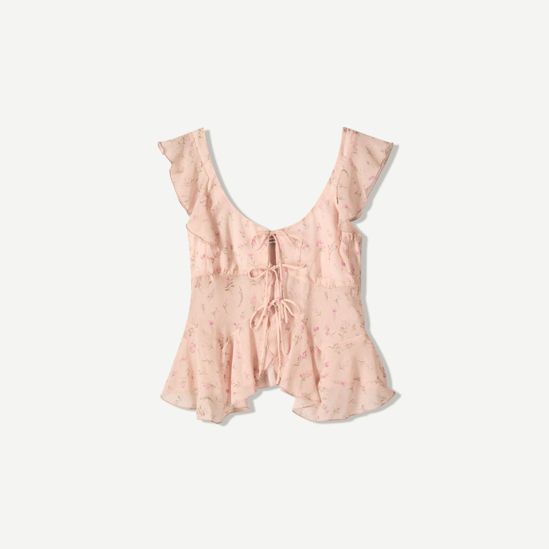 Moudda BERSHKA - Top Chiffon - AOP & Volants - Tunisie 1