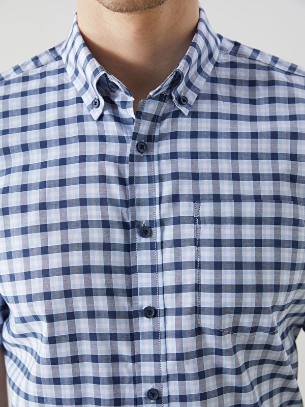 Moudda LC Waikiki - Chemise à carreaux manches courtes en tissu tissé pour Homme - Tunisie 3