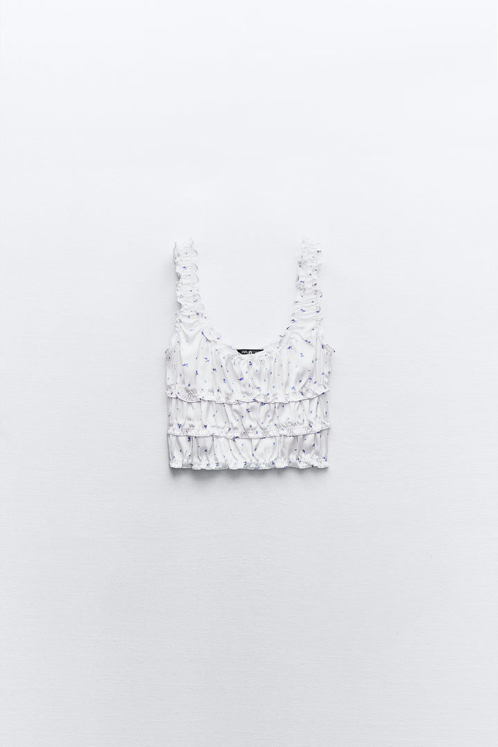 Top satiné avec emmanchure sarrasin détail élastique - SV