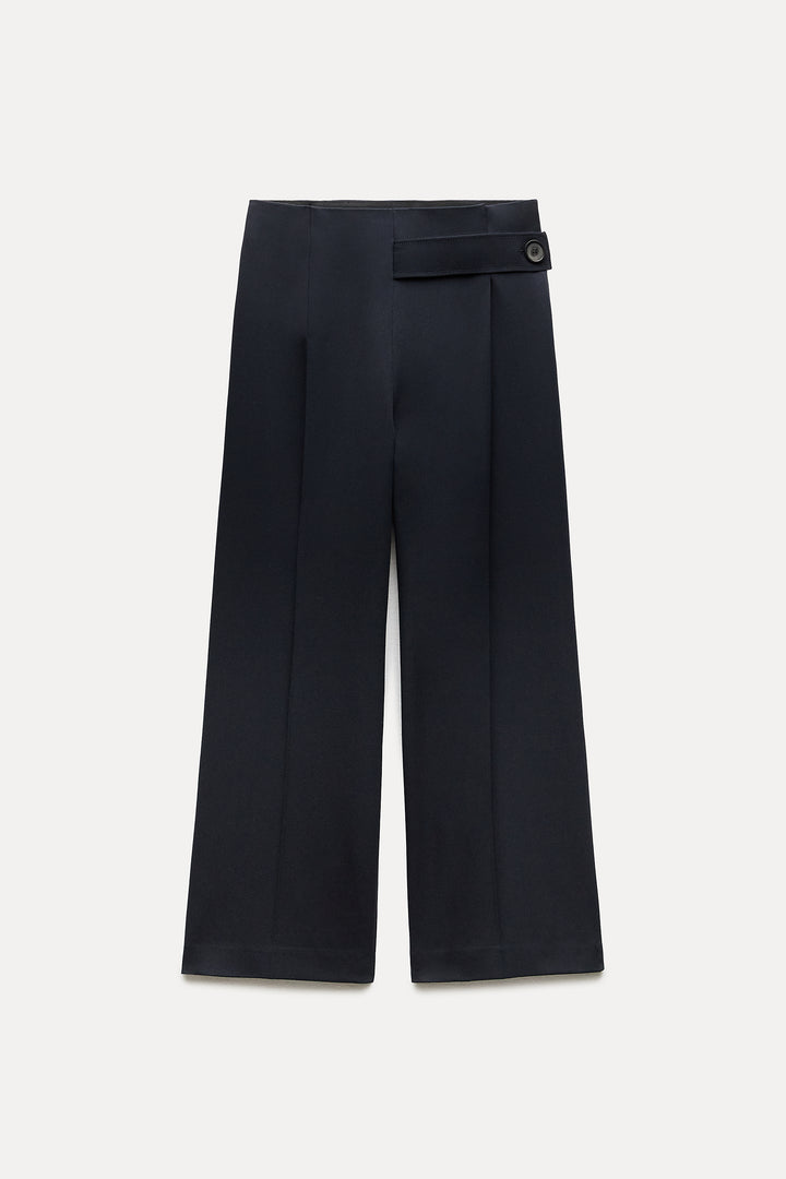 Pantalon culotte bouton latéral