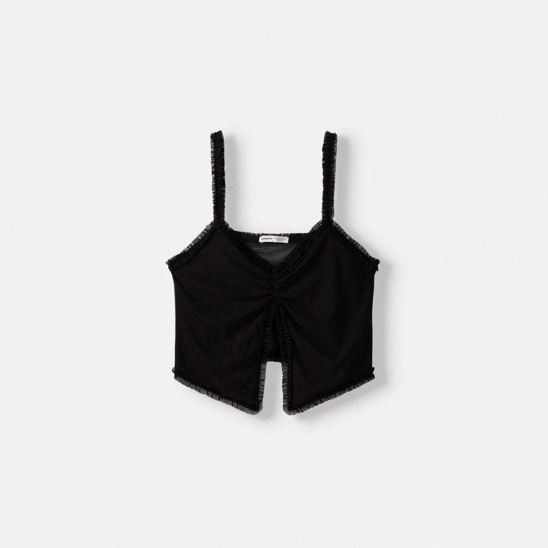 Moudda BERSHKA - Top à Bretelles en Tulle - Tunisie 1