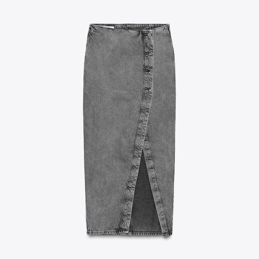 Moudda ZARA - Jupe Denim Midi - Croisée & Boutons - Tunisie 1