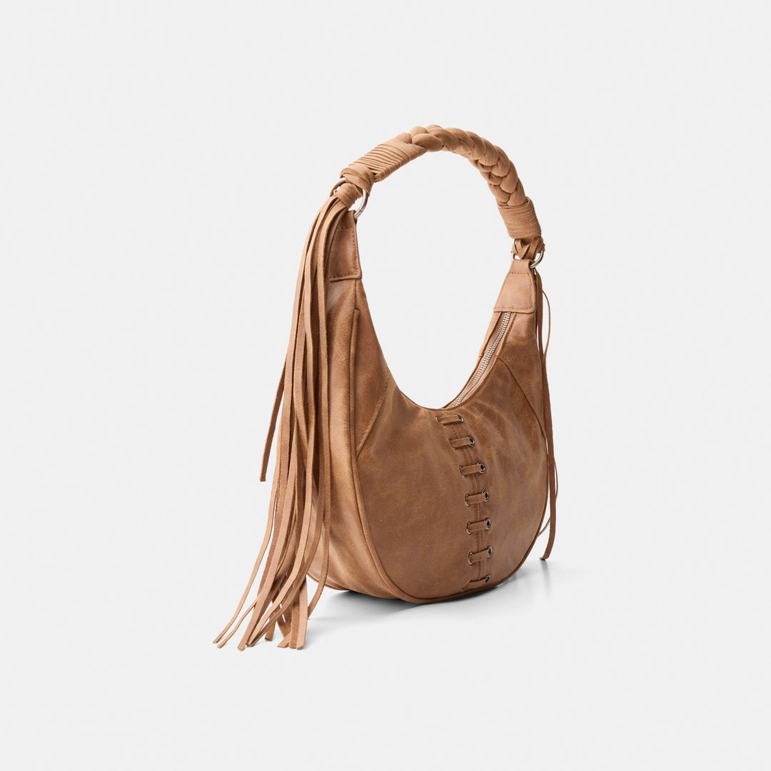 Moudda BERSHKA - Sac marron à franges latérales - Tunisie 1