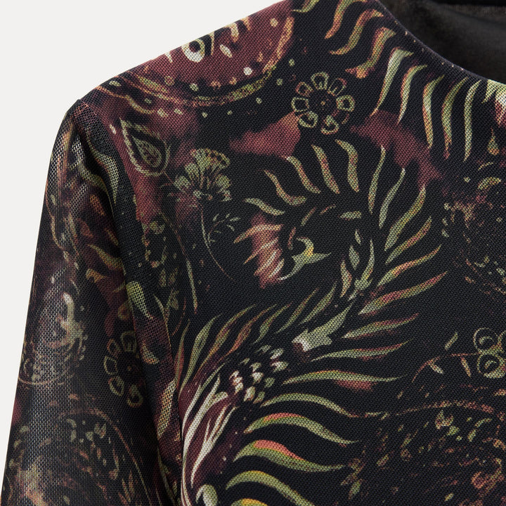 Moudda ZARA - Robe Courte à Godets en Tulle Imprimé - Tunisie 3