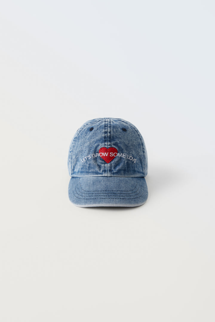 Casquette Denim Cœur + Texte
