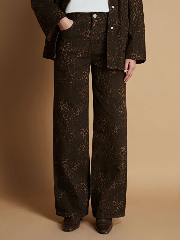 Moudda LC Waikiki - Pantalon tissé en denim Femme Imprimé marron - Tunisie 2