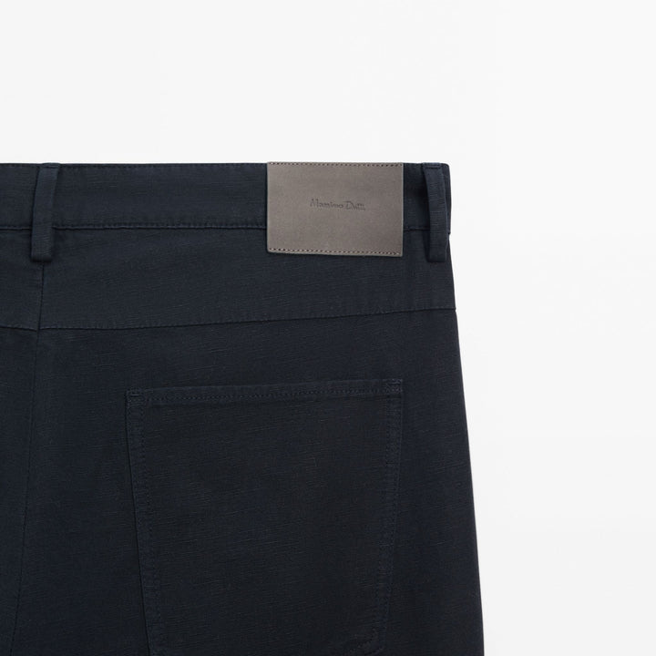 Moudda Massimo Dutti - Pantalon jean coton/lin coupe fuselée - Tunisie 4