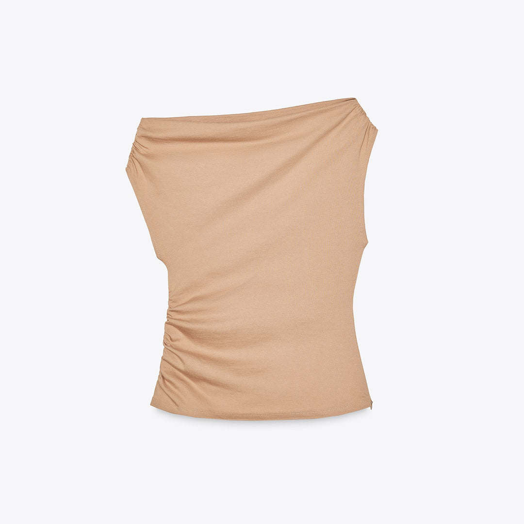 Moudda ZARA - T-Shirt Coton - Fronces Asymétriques - Tunisie 1