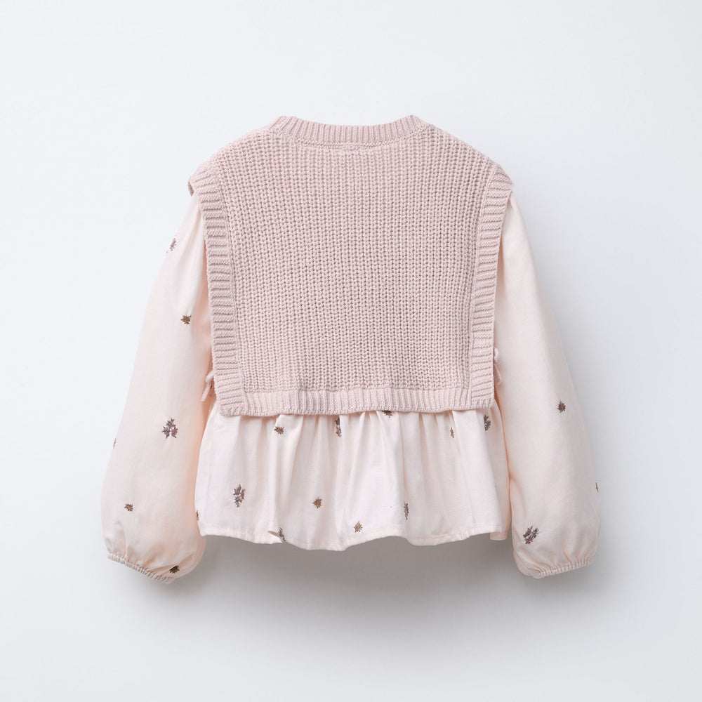 Moudda ZARA - Gilet Maille Enfant - Manches Fleurs Roses (6T) - Tunisie 2
