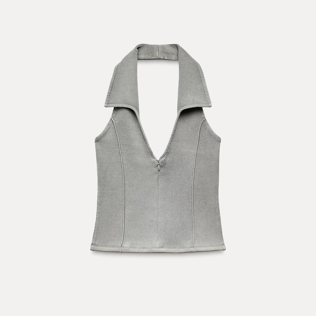 Moudda ZARA - Top Interlock Délavé Dos Nu - Tunisie 1