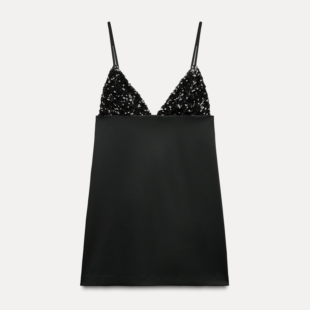 Moudda ZARA - Combinaison courte bretelles pailletée - Tunisie 1