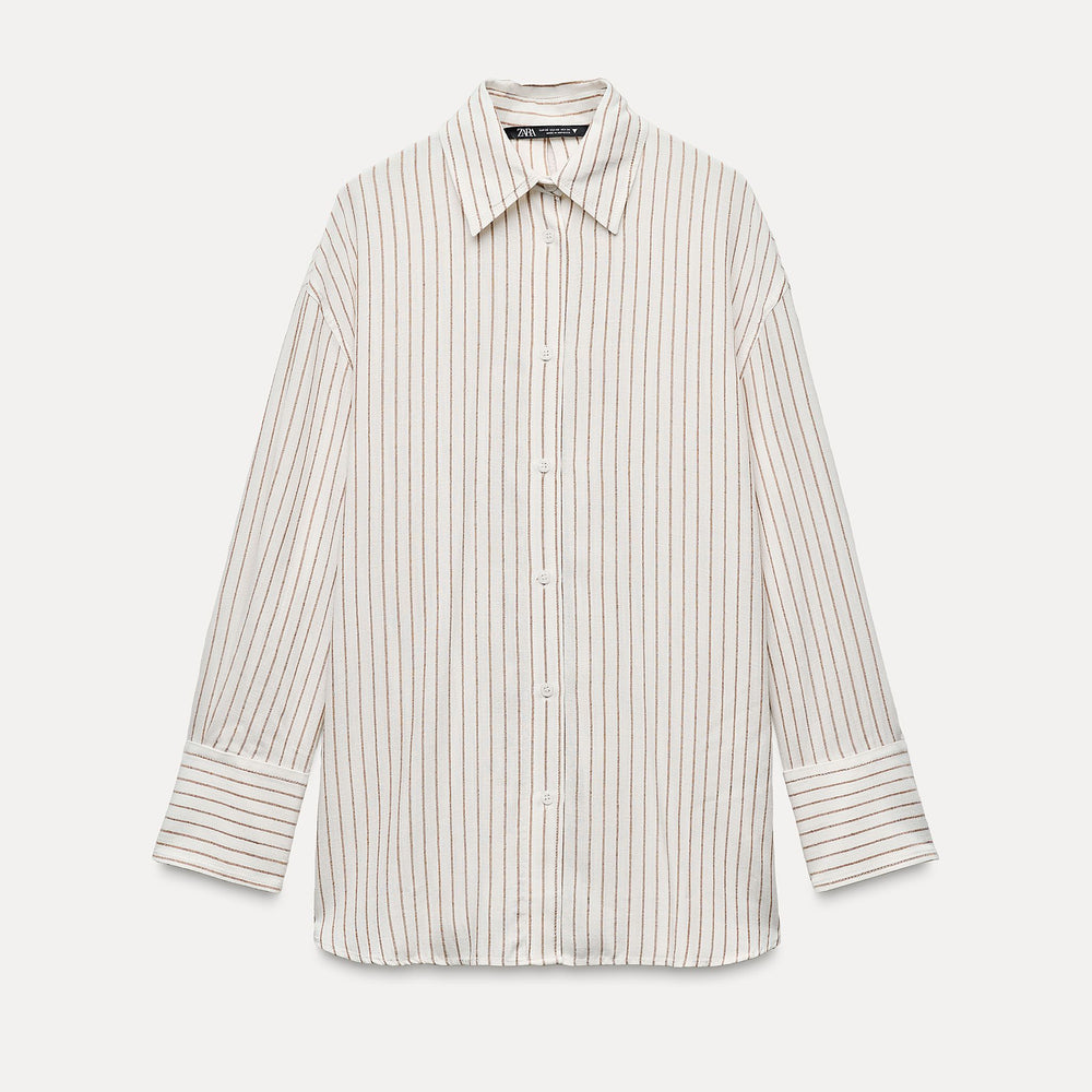 Moudda ZARA - Chemise lin/viscose rayée nœuds dos - Tunisie 2