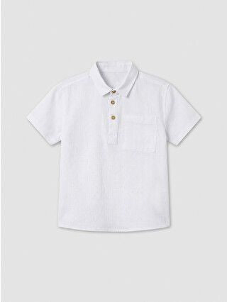 Moudda LC Waikiki - Chemise manches courtes en tissu pour Garçon couleur Blanc - Tunisie 1