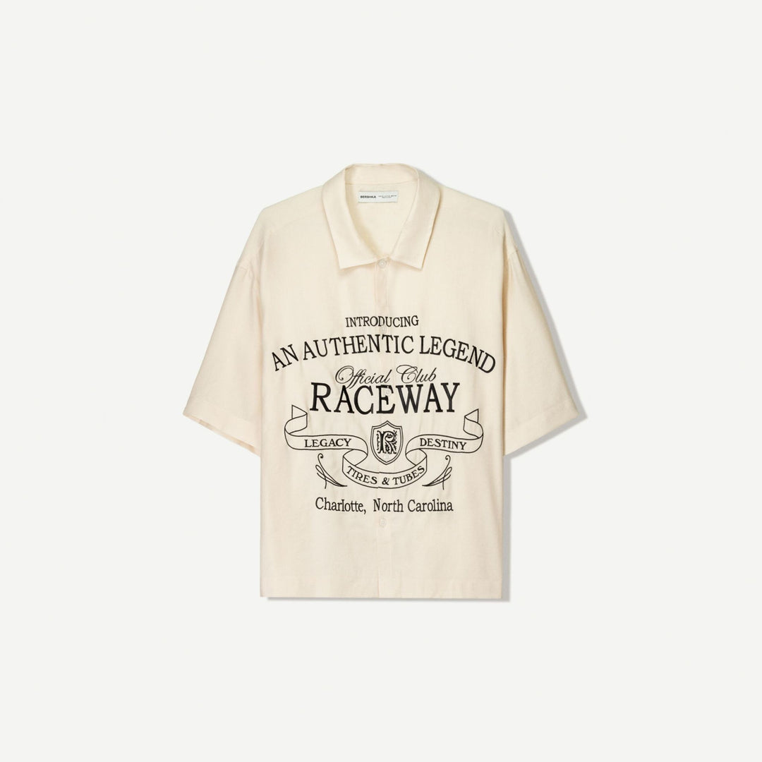 Moudda BERSHKA - Chemise Boxy Cropped - Broderie Devant - Tunisie 1