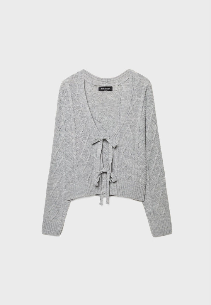 Moudda STRADIVARIUS - Cardigan en Maille à Tresses avec Nœuds - Tunisie 2