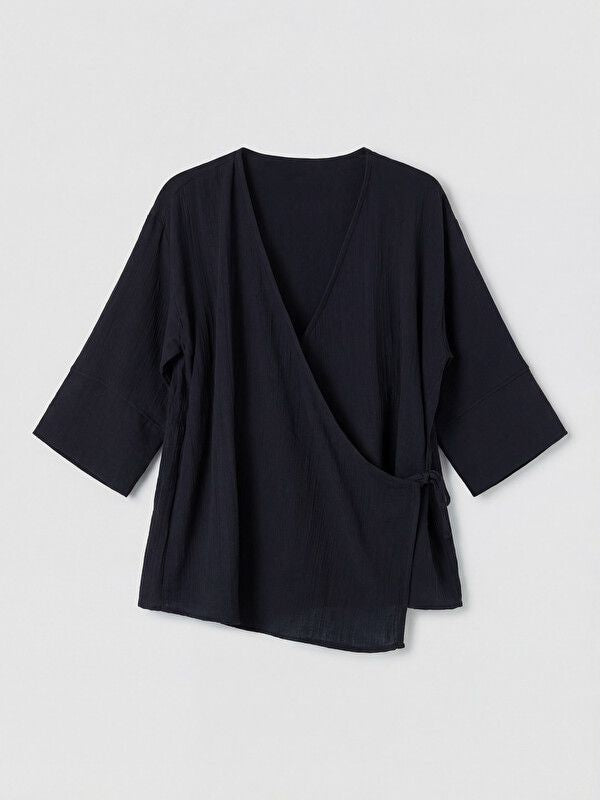 Moudda LC Waikiki - Kimono en tissu pour Femme couleur Noir - Tunisie 1