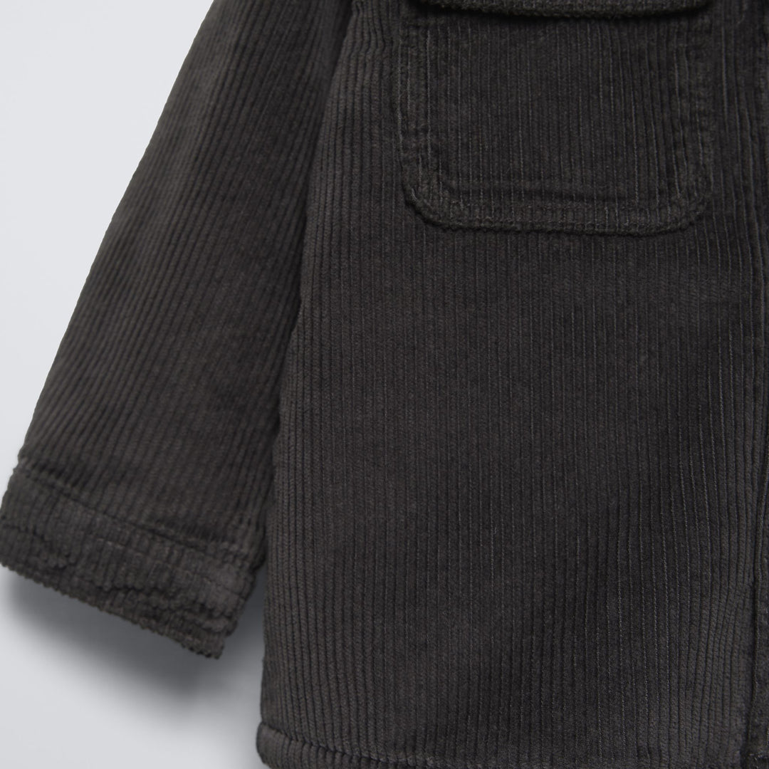 Moudda ZARA - Chemise surchemise velours côtelé fausse fourrure anthracite - Tunisie 5
