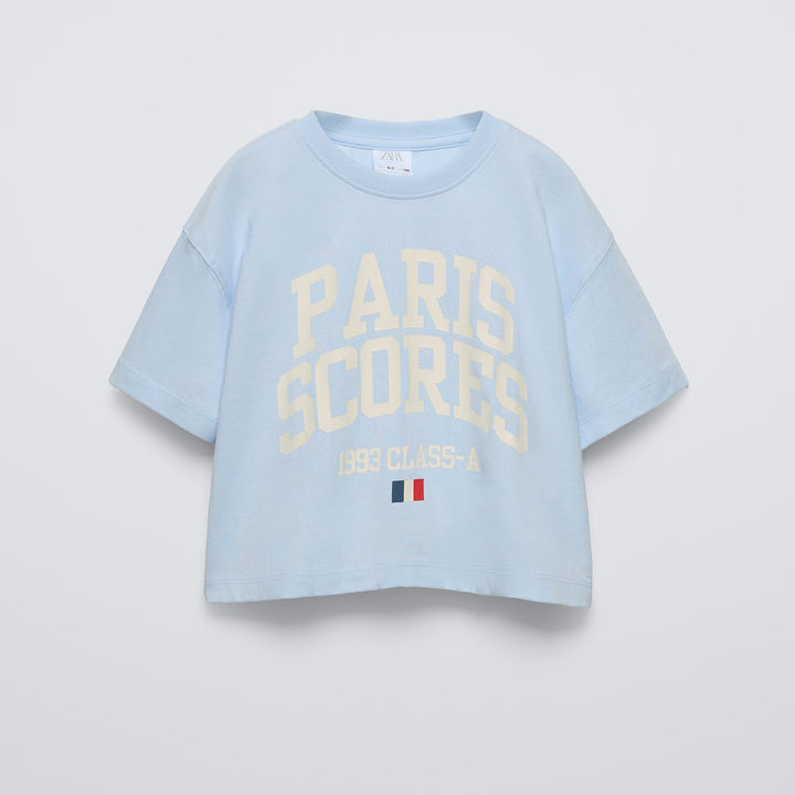 Moudda ZARA - T-shirt fille manches courtes, imprimé Californie & Paris - Tunisie 2