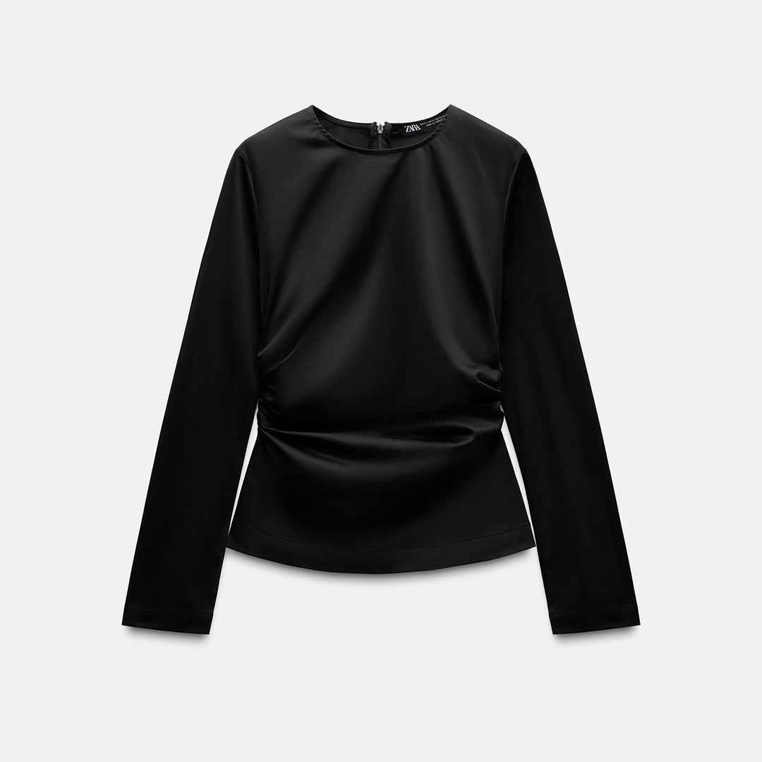 Moudda ZARA - Haut coton élastique manches longues, encolure ronde - Tunisie 1