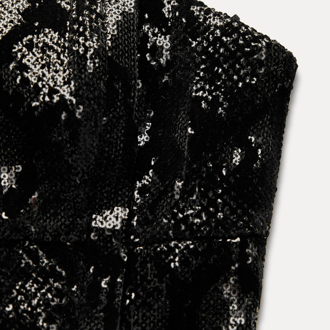 Moudda ZARA - Robe courte col bateau, paillettes, imprimé tacheté - Tunisie 3