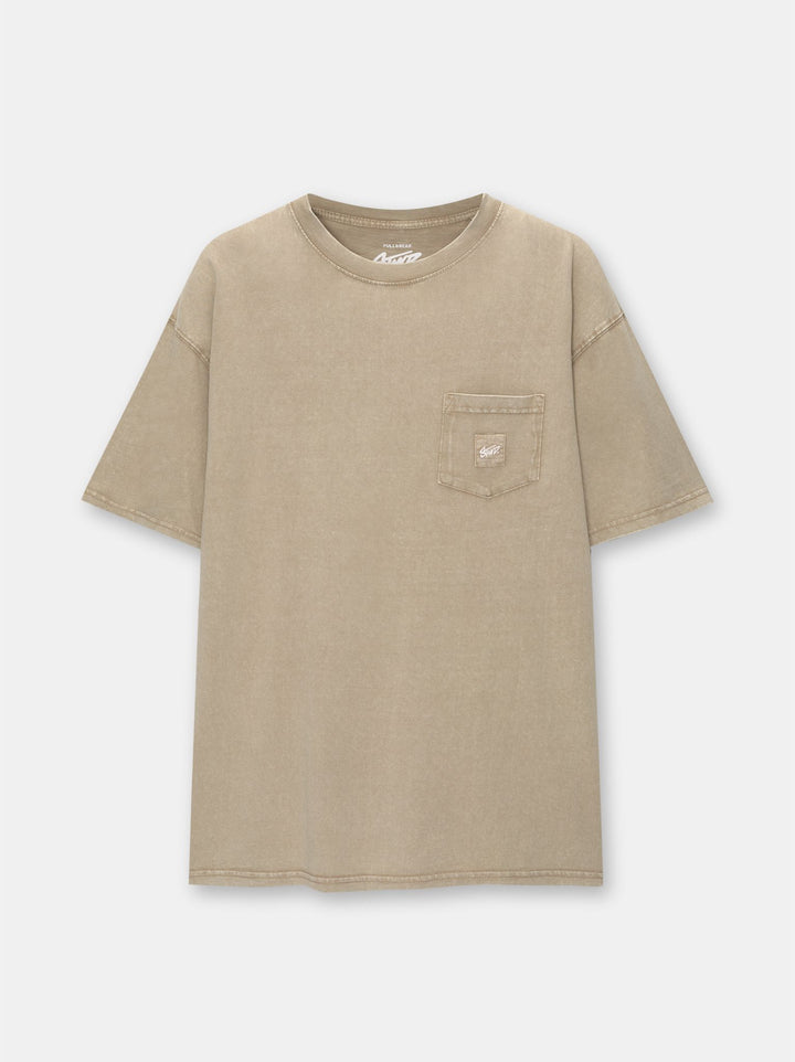 Moudda PULL & BEAR - T-Shirt Demi-Manches Poche STWD Teinture Garment - Tunisie 1