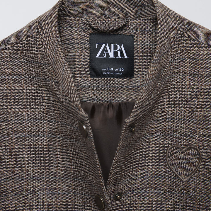 Moudda ZARA - Veste bomber fille à carreaux patch cœur - Tunisie 3