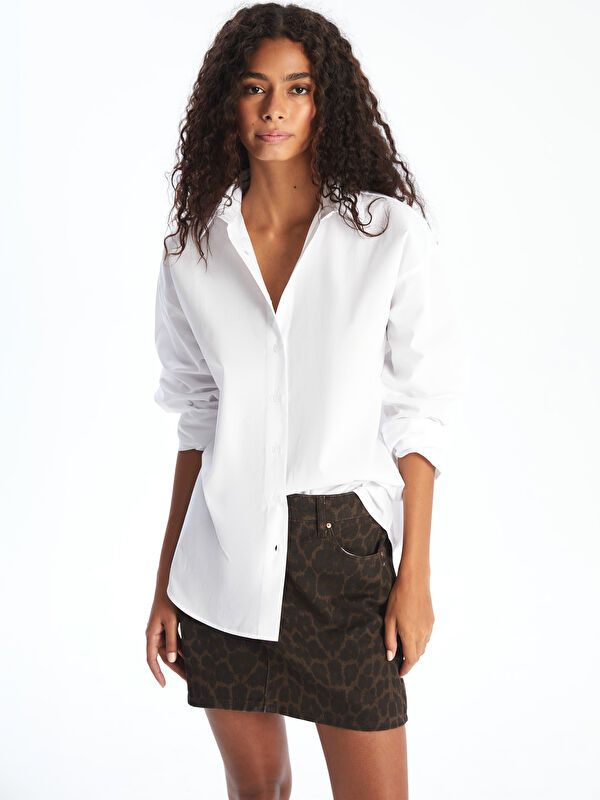 Moudda LC Waikiki - Chemise tissée manches longues Femme Buxe blanc - Tunisie 1