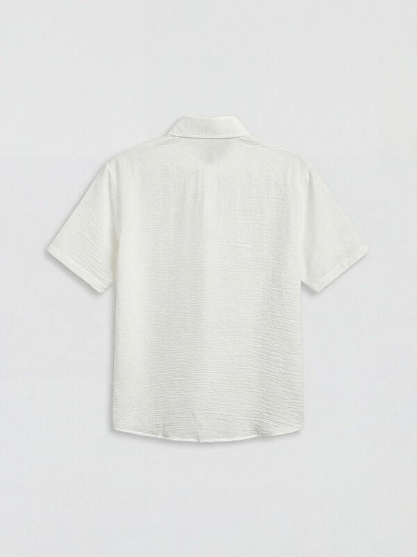 Moudda LC Waikiki - Chemise manches courtes en tissu pour Homme couleur Écru - Tunisie 2