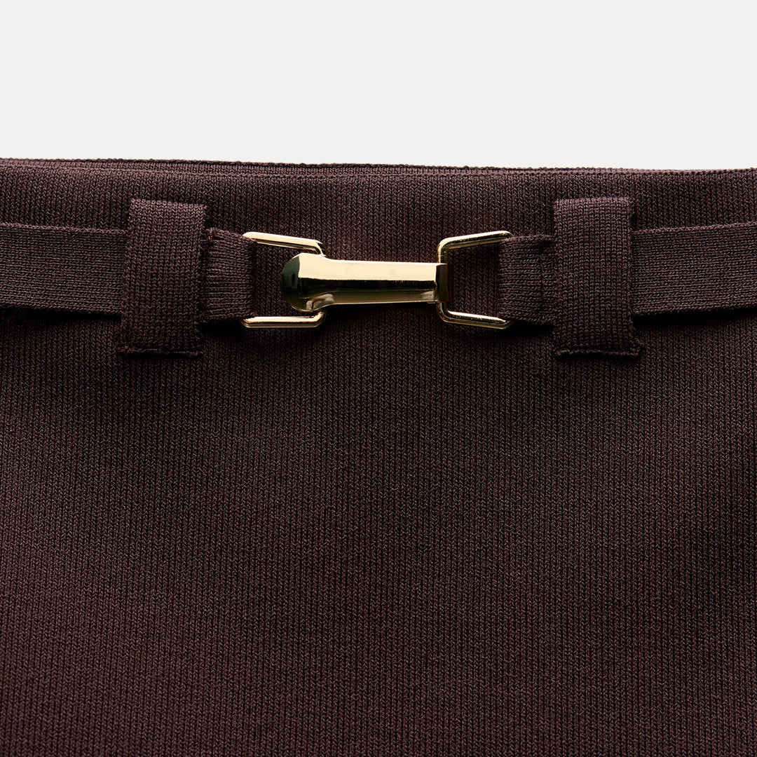 Moudda ZARA - Mini-jupe avec ceinture boucle dorée – ensemble - Tunisie 3