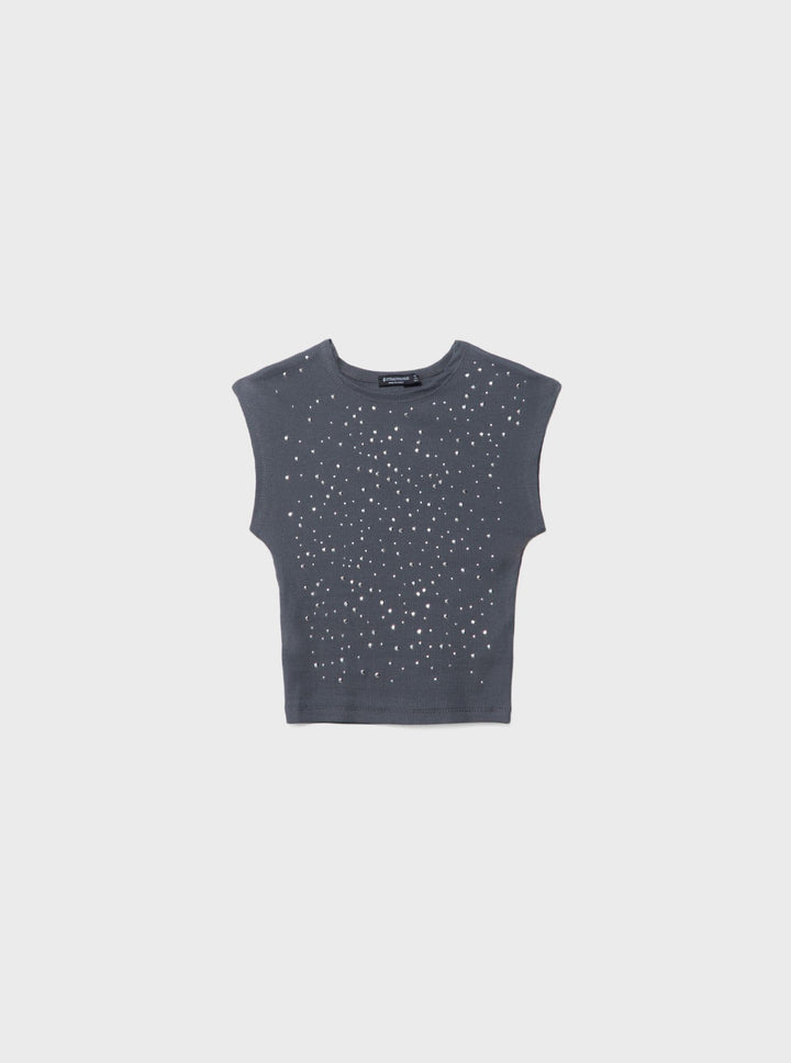 Moudda STRADIVARIUS - T-Shirt Mini Manches avec Clous - Tunisie 1