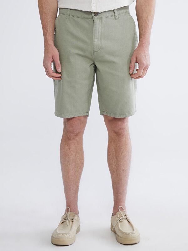 Moudda LC Waikiki - Bermuda en tissu pour Homme couleur Vert kaki clair - Tunisie 2
