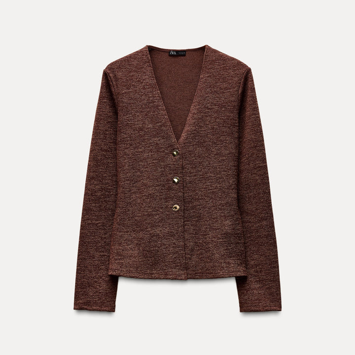 Moudda ZARA - Veste croisée manches longues en piqué doux - Tunisie 1