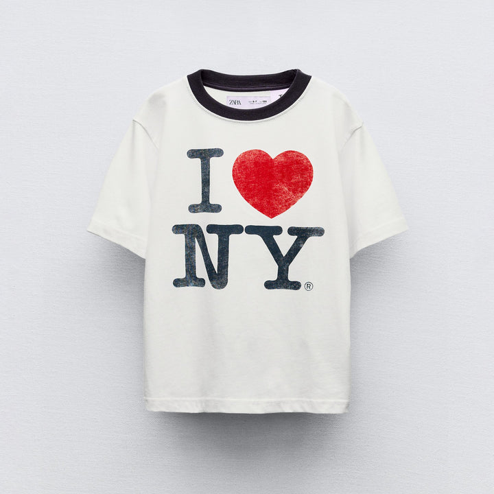 Moudda ZARA - T-shirt manches courtes "I Love NY", étiquette dos - Tunisie 1