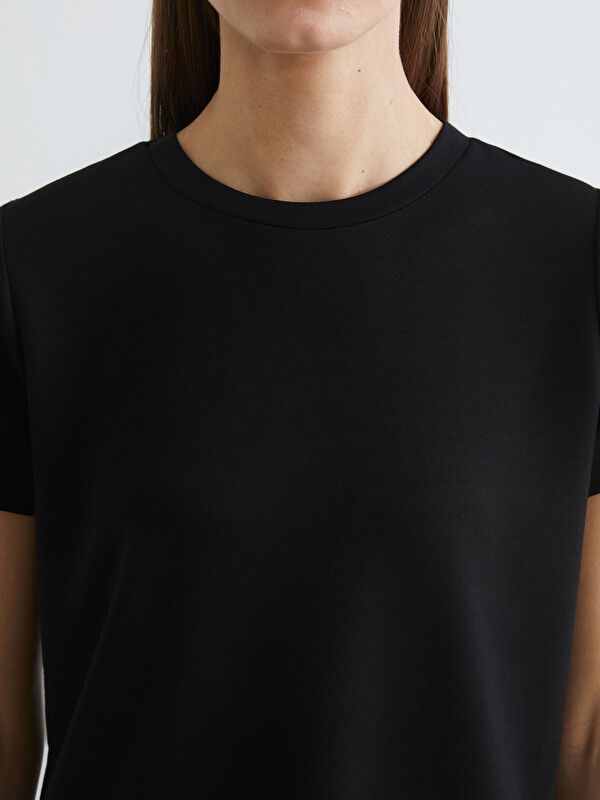 Moudda LC Waikiki - Body basique manches courtes en jersey pour Femme couleur Noir - Tunisie 3