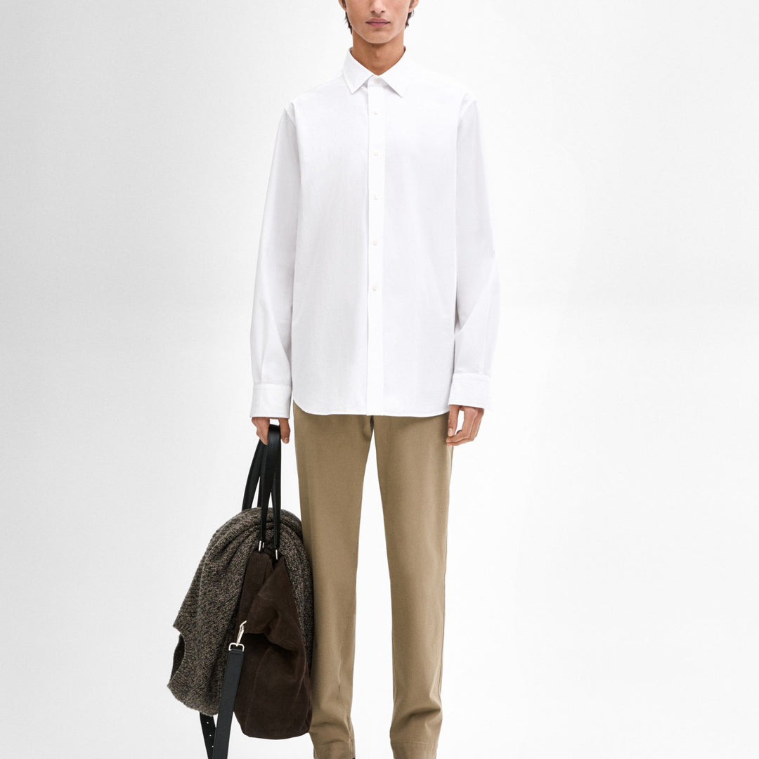 Moudda Massimo Dutti - Pantalon sergé brossé détail taille coupe fuselée - Tunisie 8