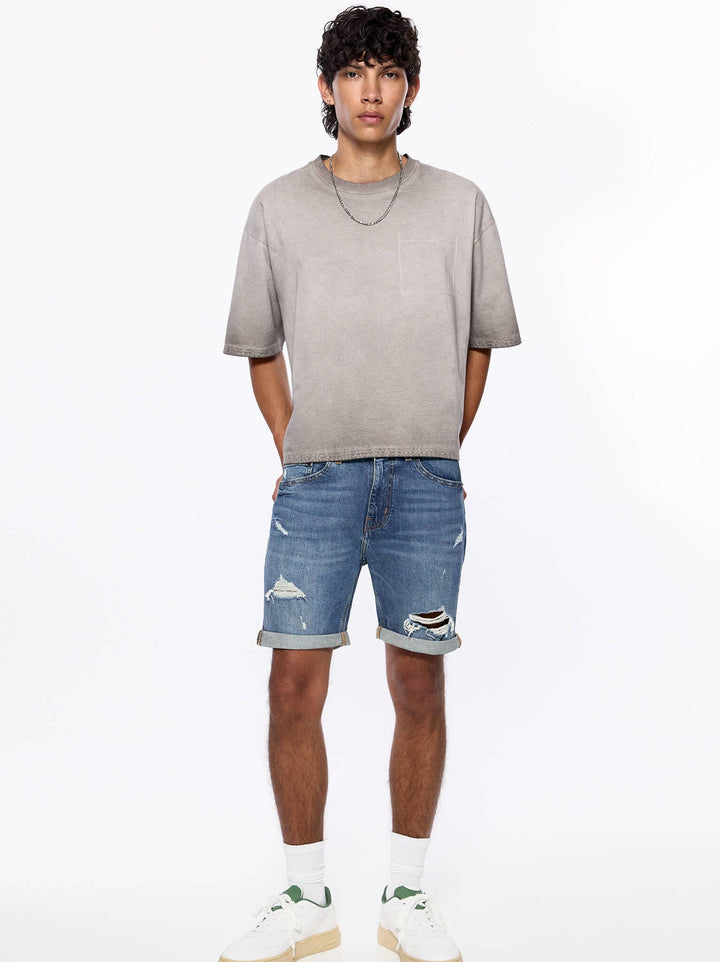 Moudda PULL & BEAR - Bermuda Denim Slim Déchiré - Tunisie 7