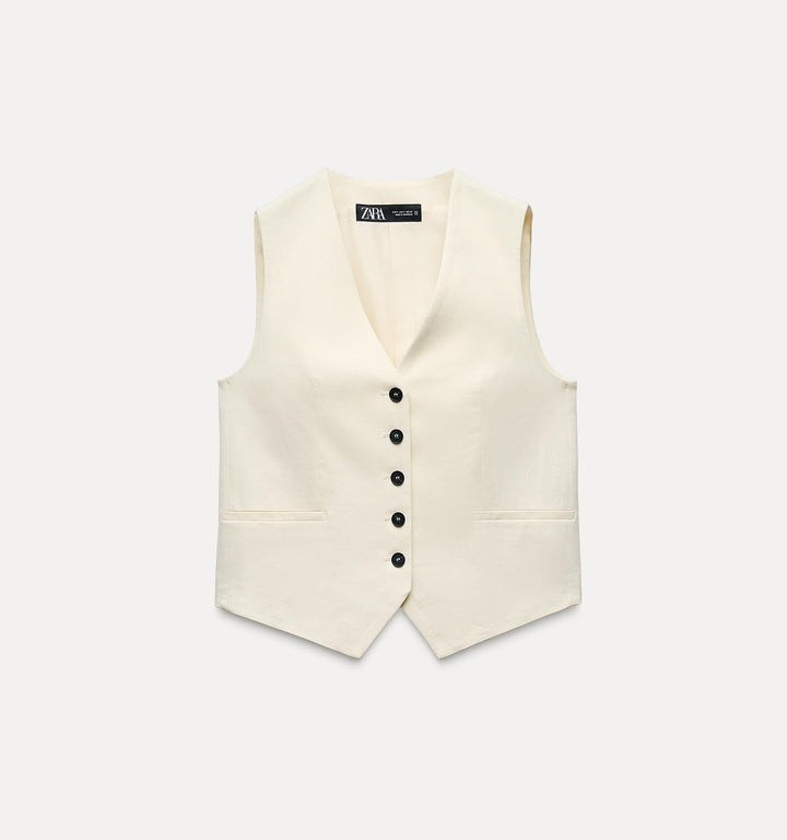 Moudda ZARA - Gilet tailleur lin (Ensemble) - Tunisie 3