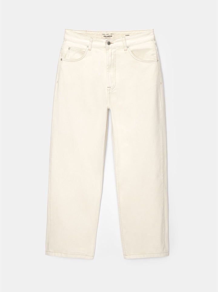 Moudda PULL & BEAR - Pantalon Denim Baggy Écru TK ELT - Tunisie 1