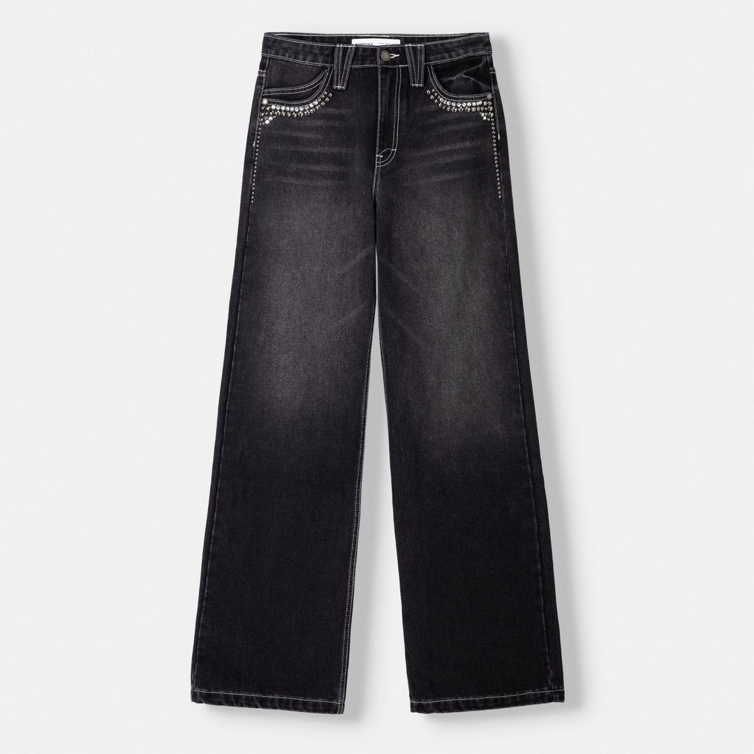 Moudda BERSHKA - Jeans 90’s jambe large avec clous - Tunisie 1
