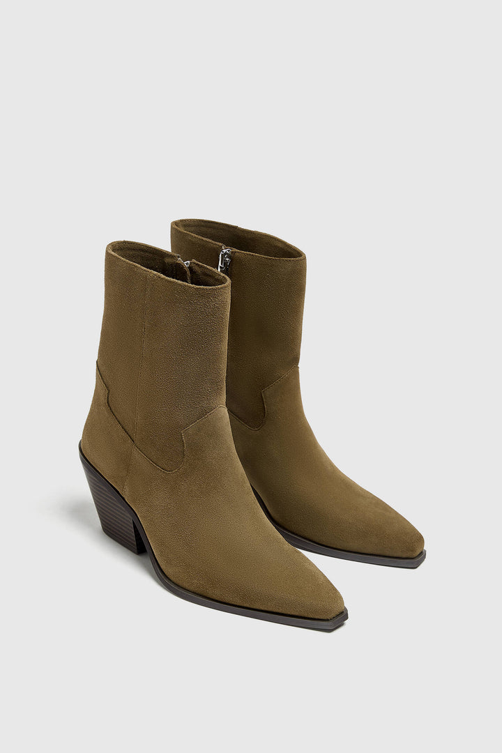 Bottine cowboy en cuir