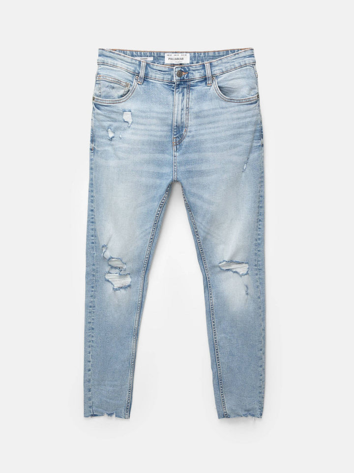 Moudda PULL & BEAR - Pantalon Denim Carrot - Effet Déchiré - Tunisie 4