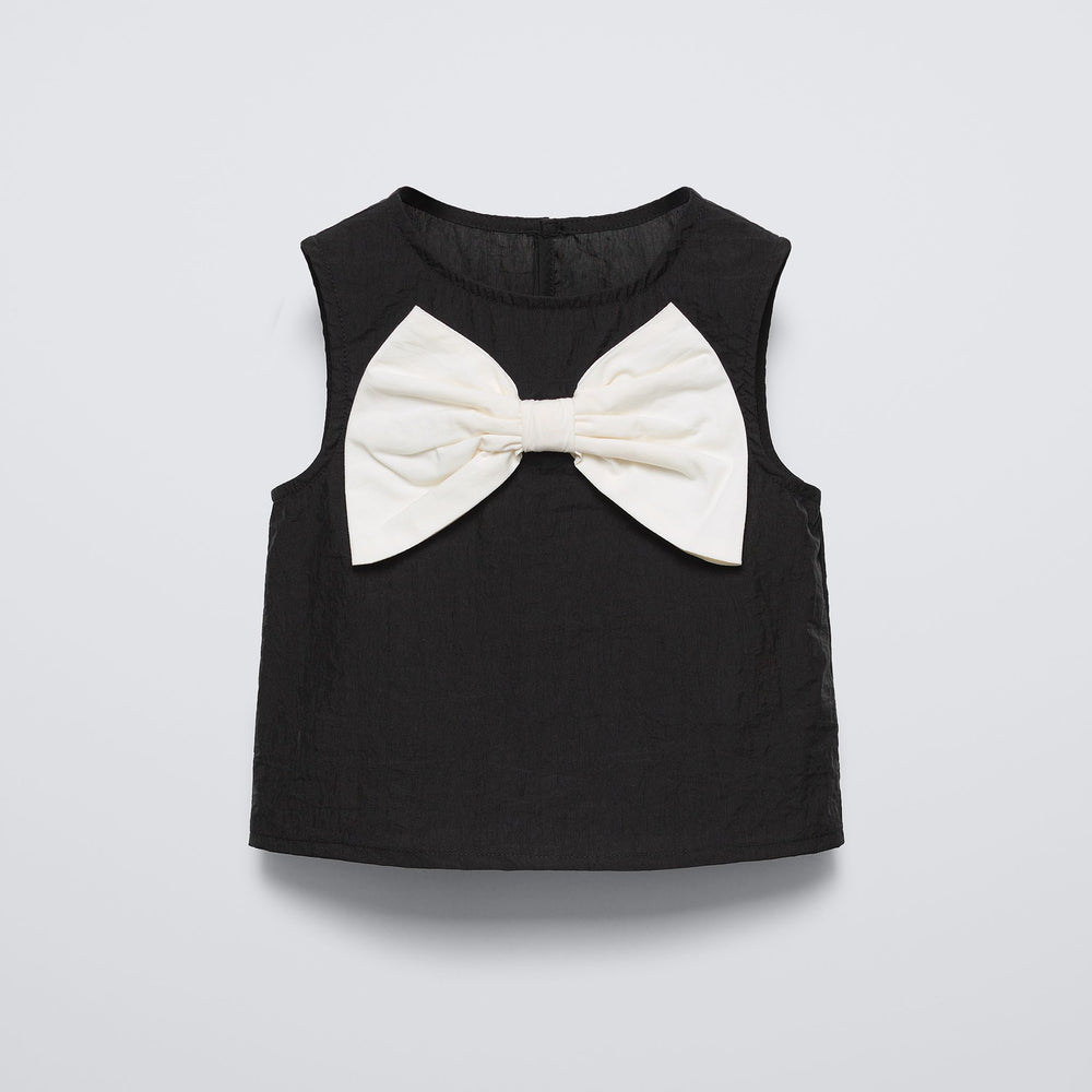 Moudda ZARA - Chemise enfant en taffetas, nœud blanc - Tunisie 2