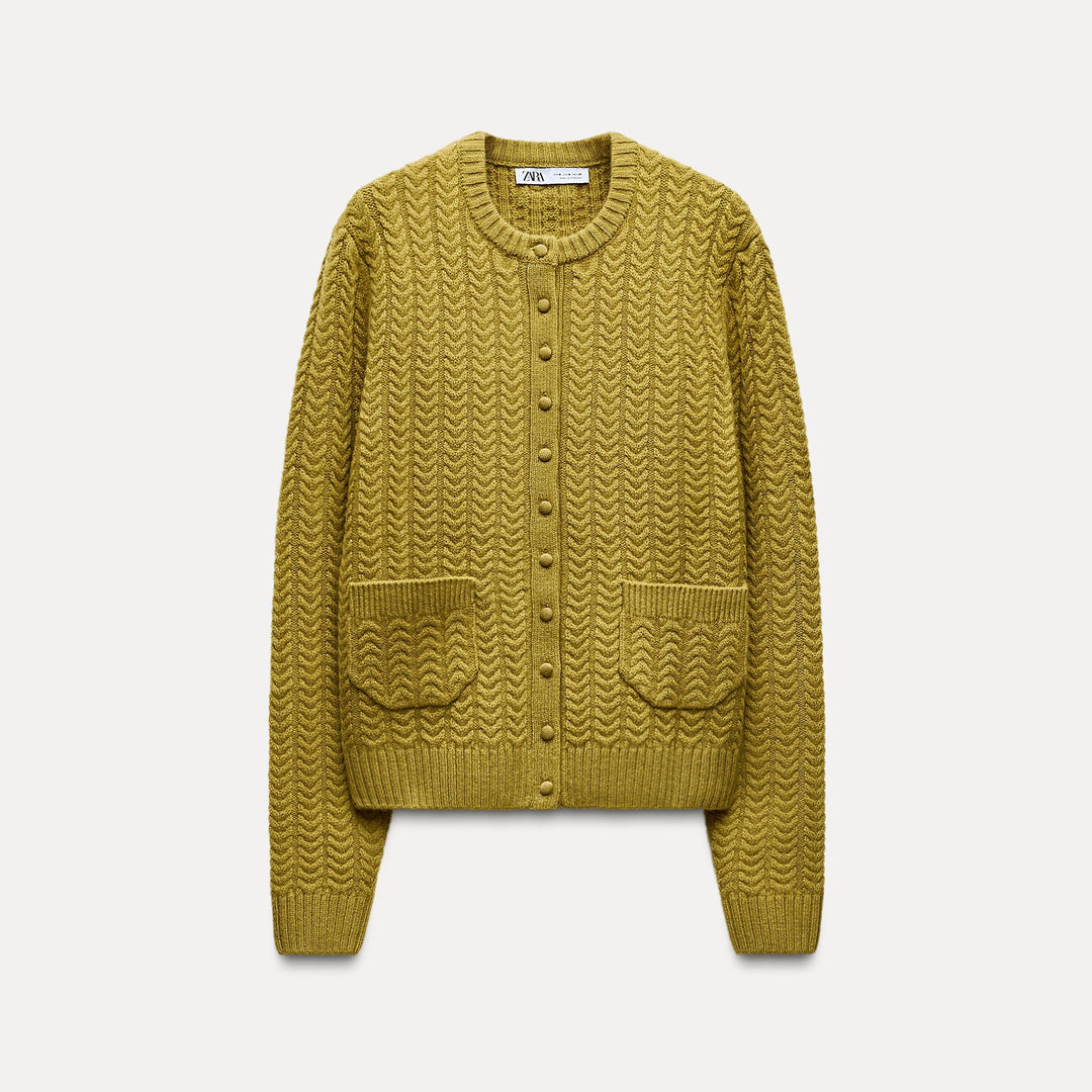 Moudda ZARA - Veste torsades bouton recouvert 100% laine RWS - Tunisie 1